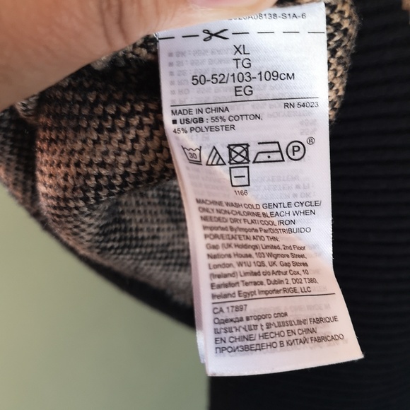 Banana Republic Zebra Animal Print Soft Knit Sweater Black Tan Sz XL - Picture 8 of 8